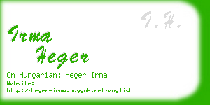 irma heger business card